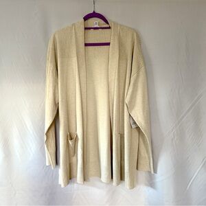 Women's Cream Open-Front Sweater